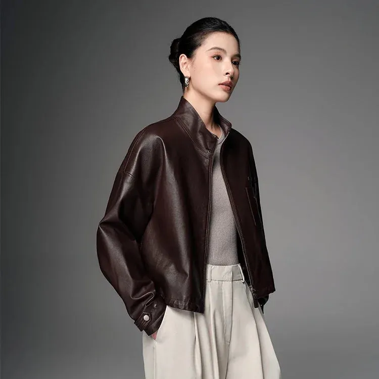 Leather Cropped Jacket