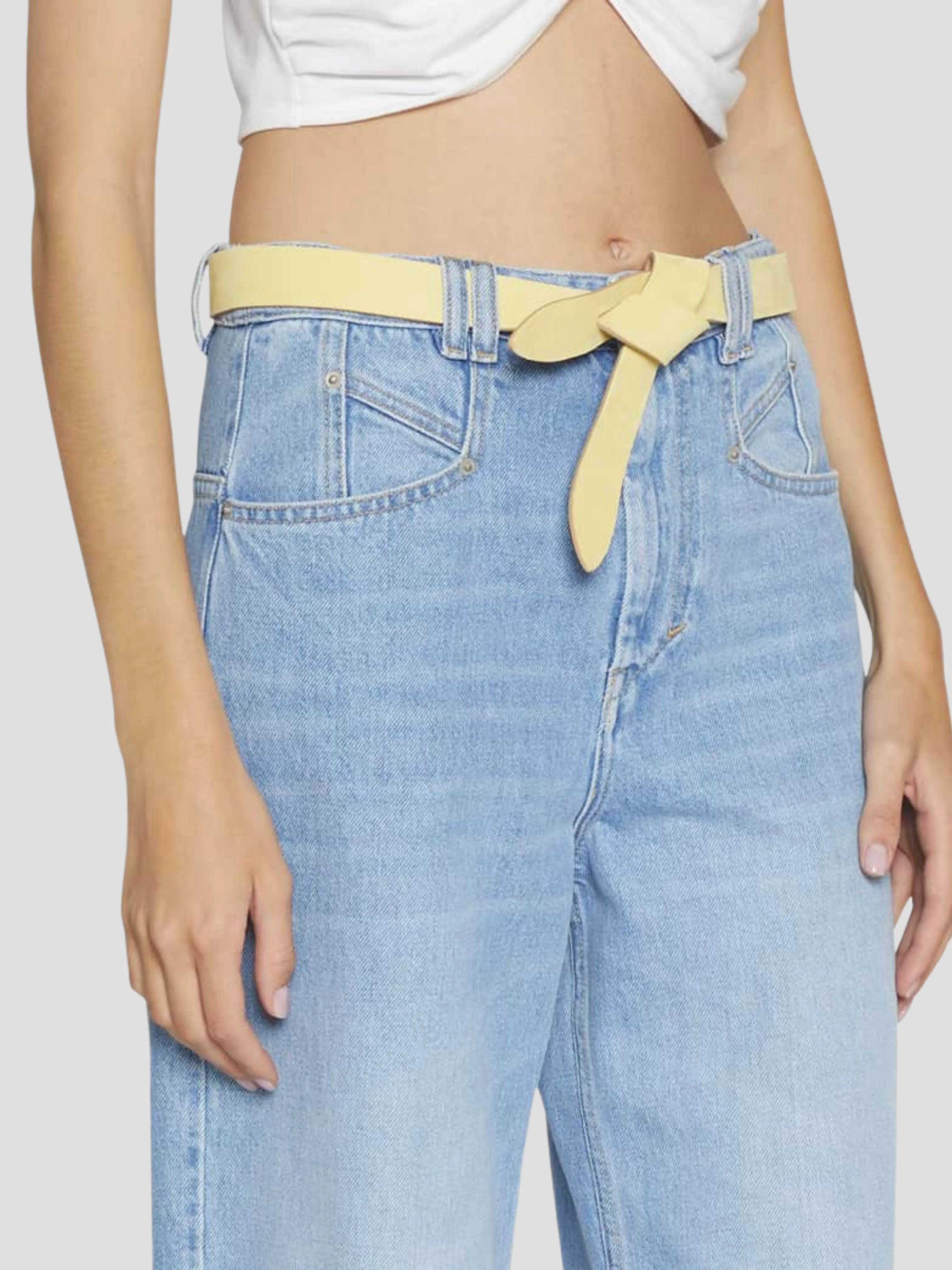 Lecce Yellow Suede Tie Knot Belt