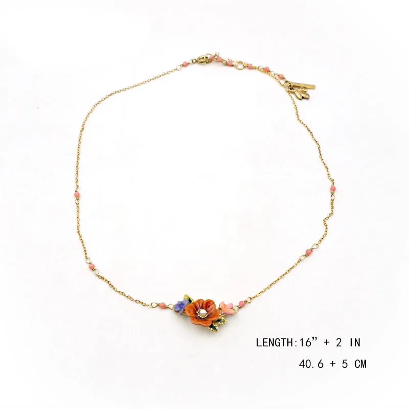 Les Néréides simple flower necklace