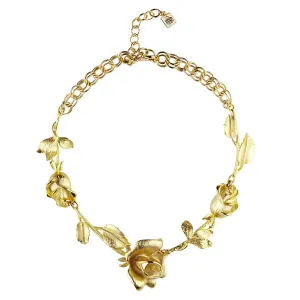 Les Roses 22k Gold Plated Necklace 16"