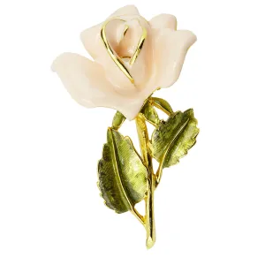 Les Roses Gold Tone Peach Brooch