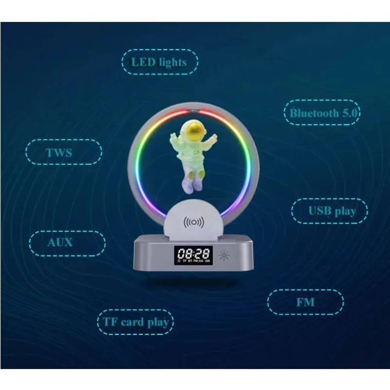 Levitation Astronaut Light Bluetooth Speaker Outdoor Wireless Phone Charger Bass Cannon Portable Speaker