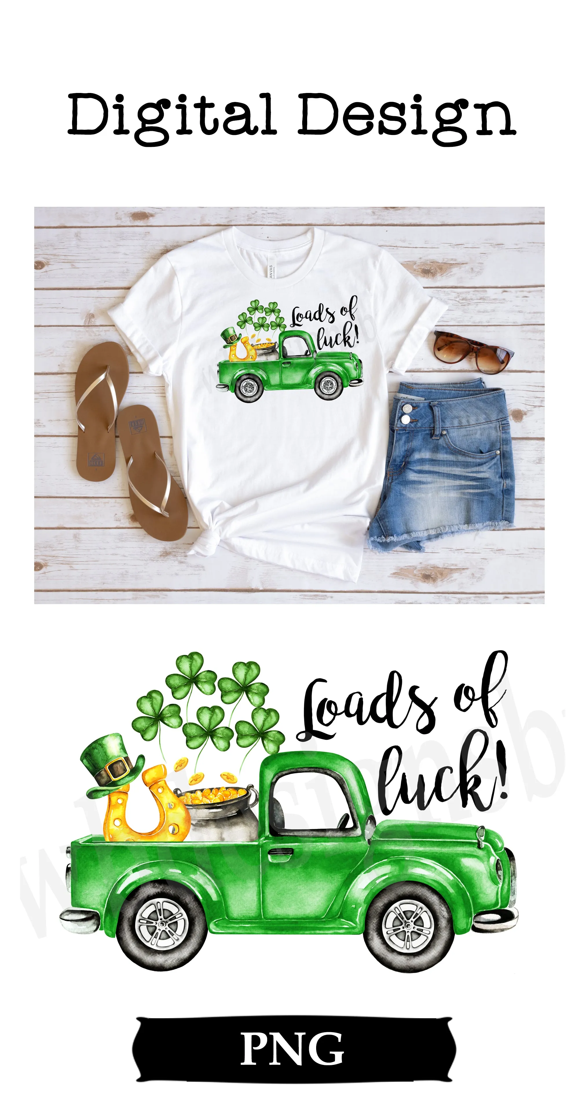 Loads of Luck. Patrick's Day Truck Digital Download
