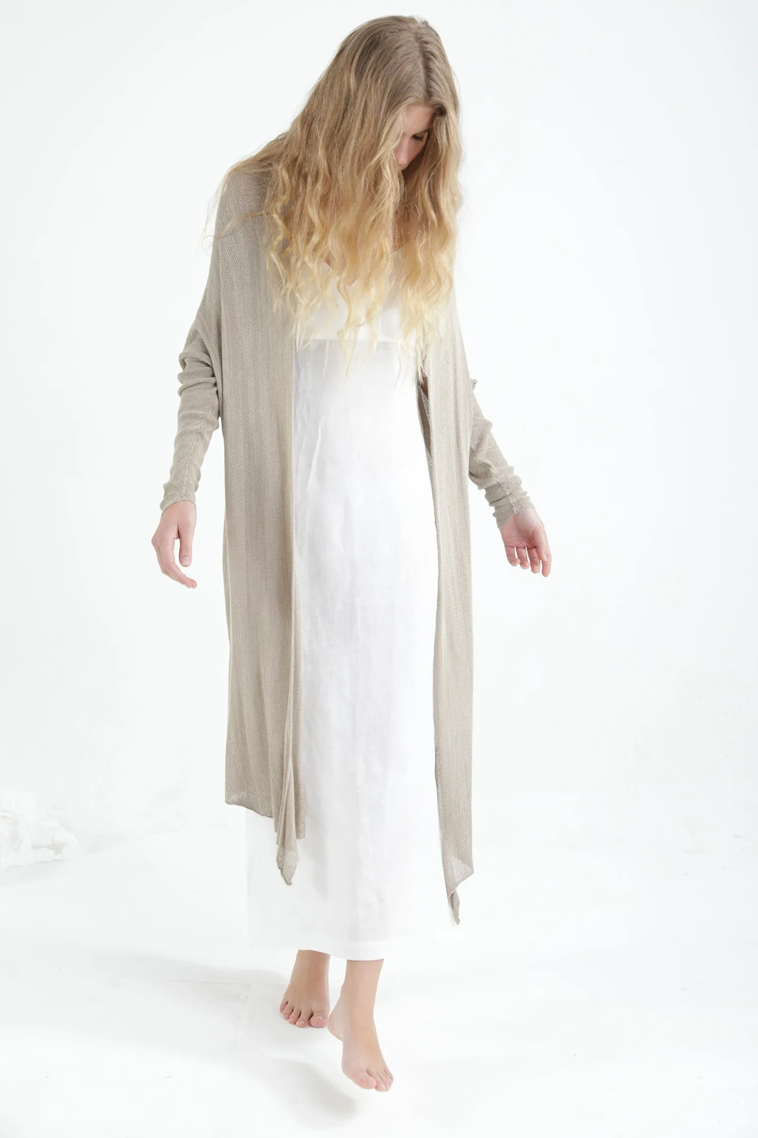Long Gin Bamboo Oatmeal Cardigan