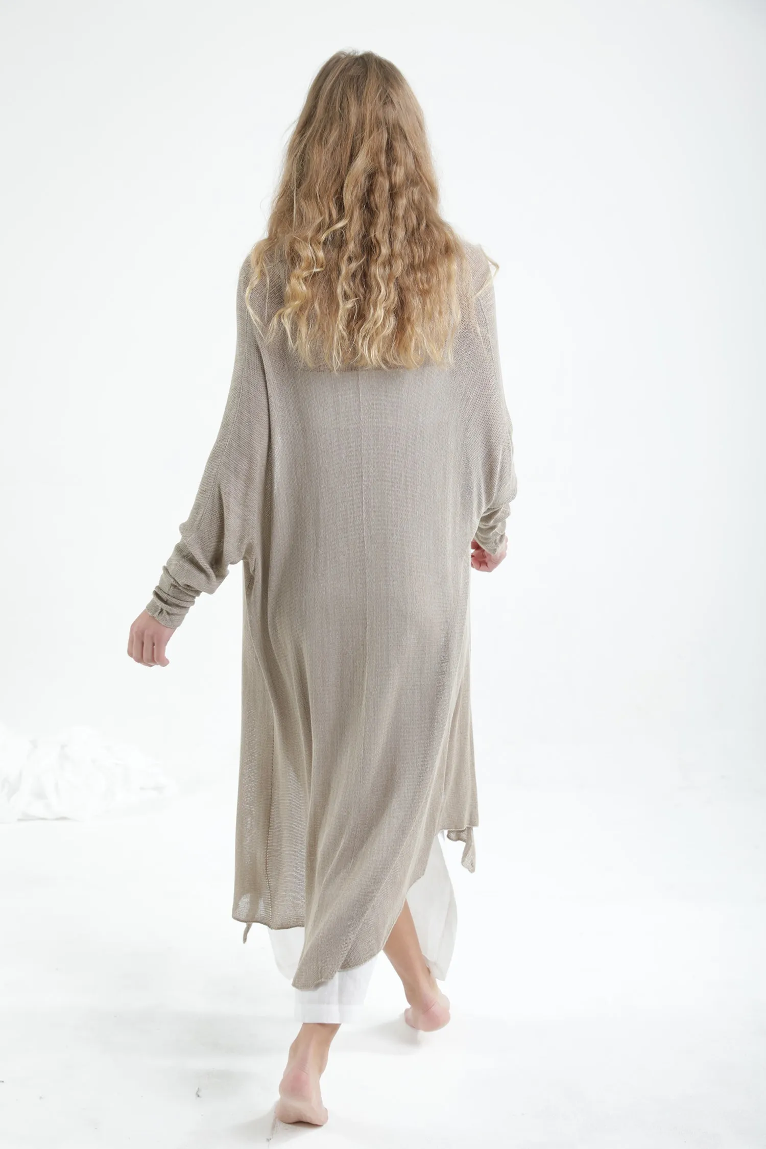 Long Gin Bamboo Oatmeal Cardigan