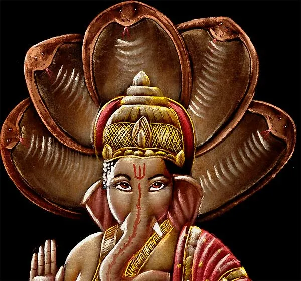 Lord Vinayak Seated on Sheshanaga
