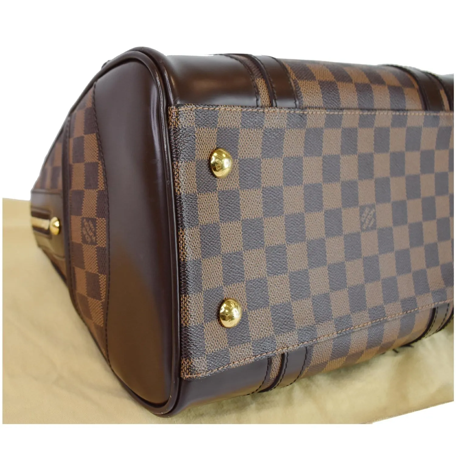 LOUIS VUITTON Berkeley Damier Ebene Satchel Bag Brown