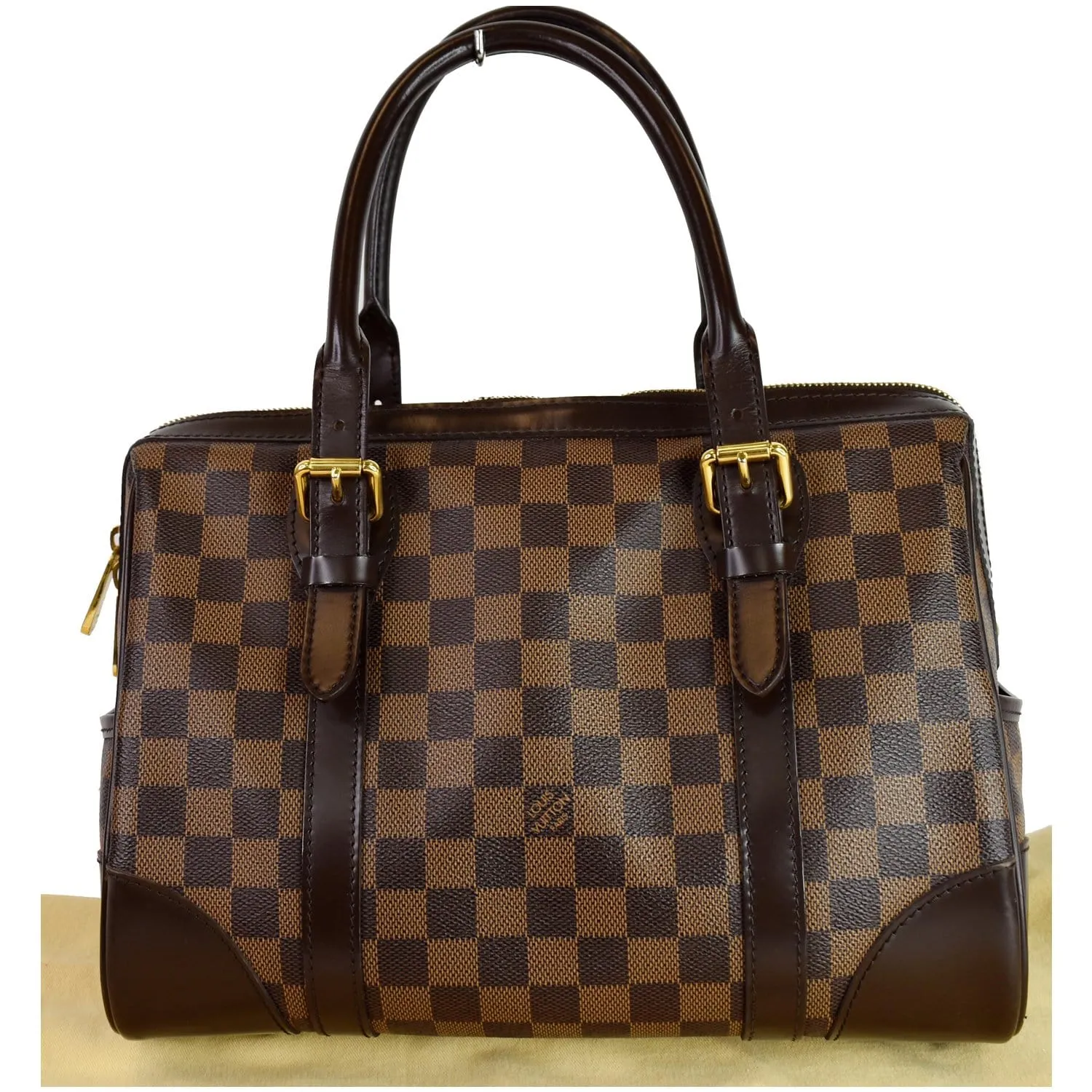 LOUIS VUITTON Berkeley Damier Ebene Satchel Bag Brown