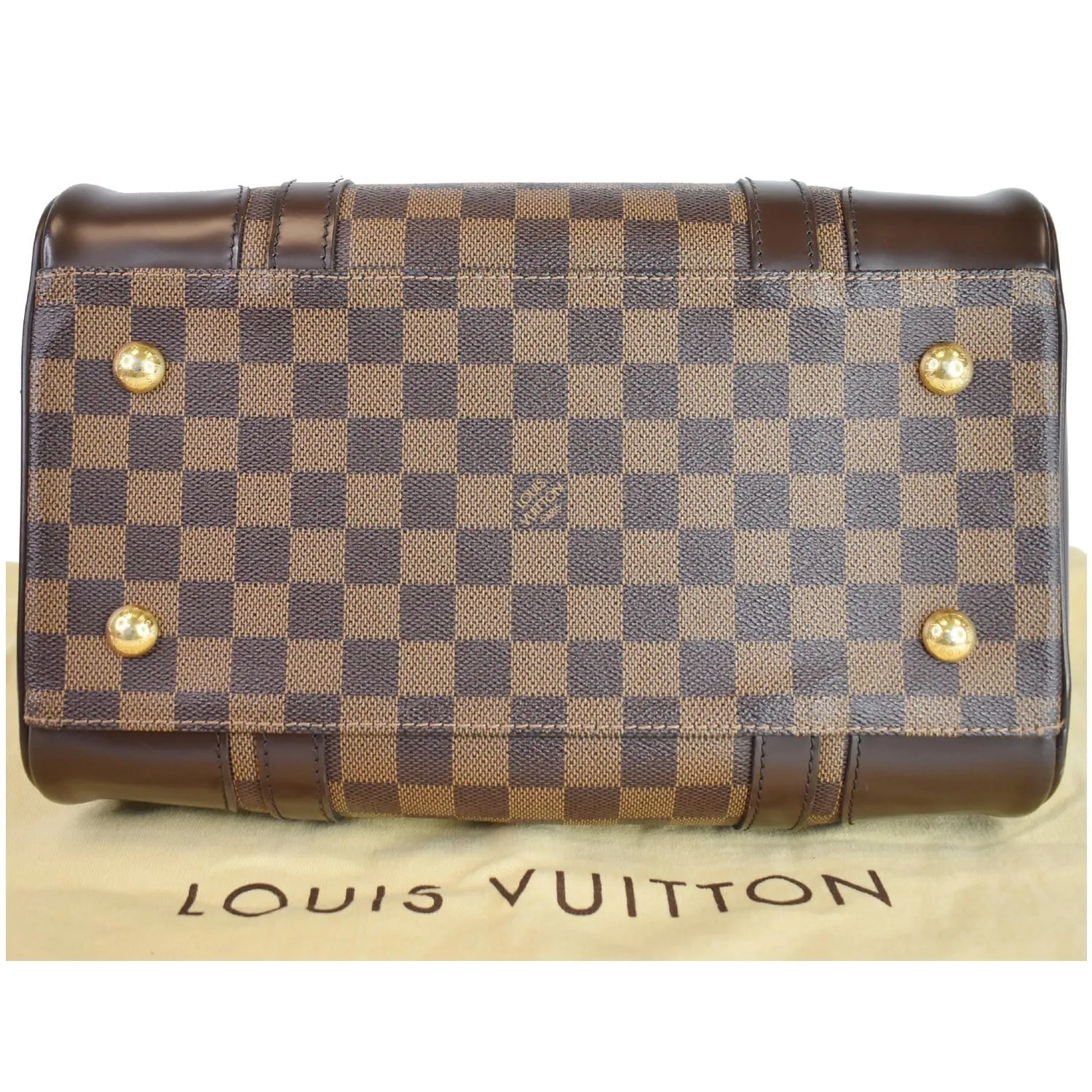 LOUIS VUITTON Berkeley Damier Ebene Satchel Bag Brown