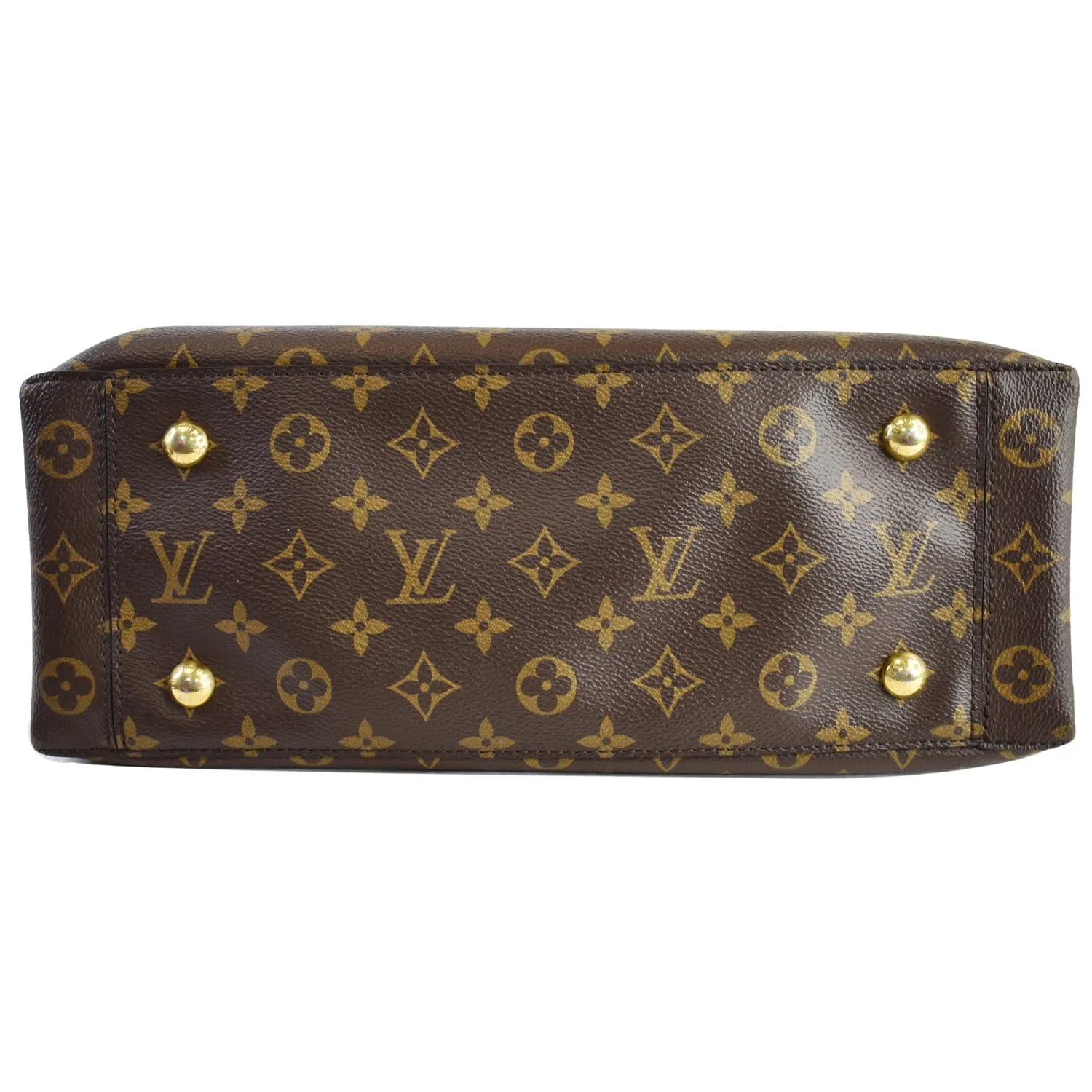 LOUIS VUITTON Flower Monogram Canvas Tote Bag Brown