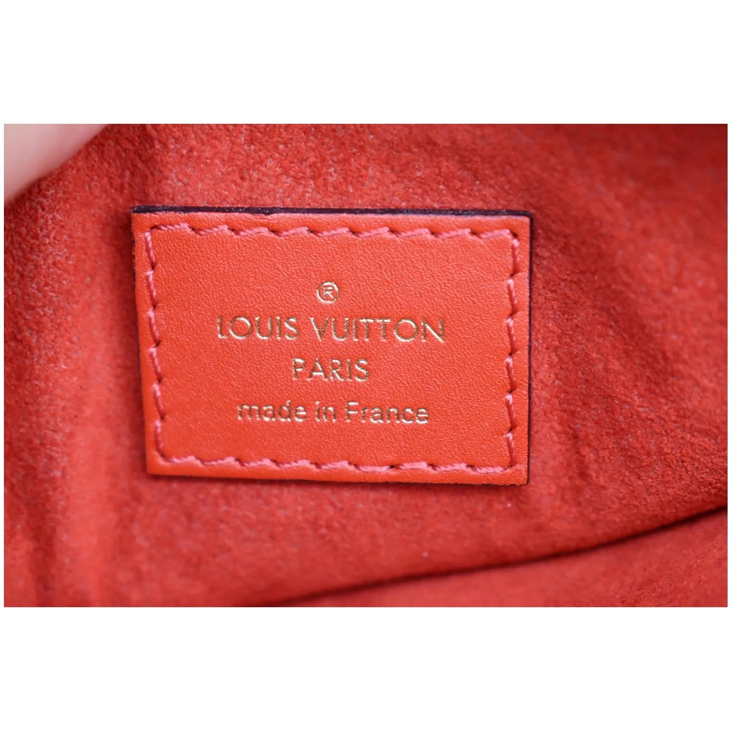 LOUIS VUITTON Flower Monogram Canvas Tote Shoulder Bag Red