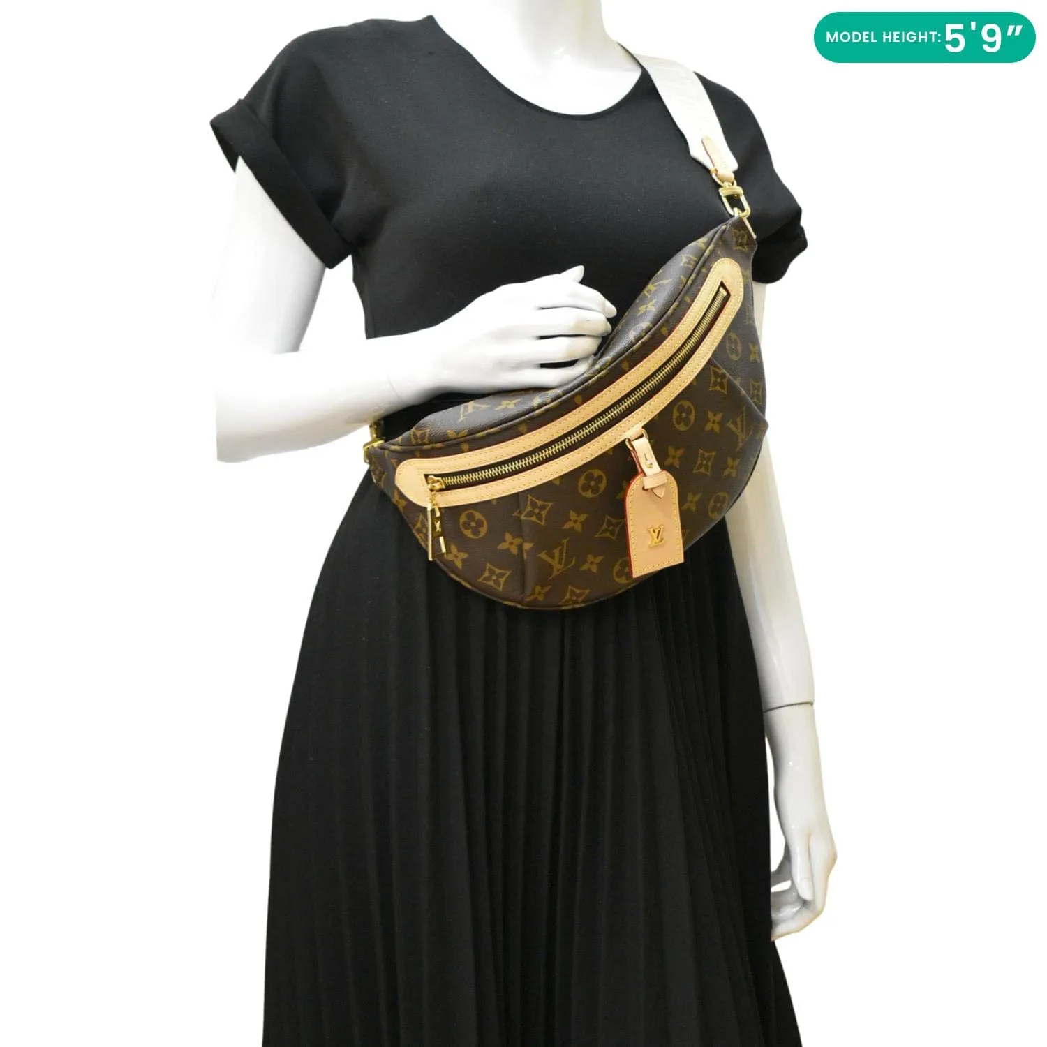 LOUIS VUITTON High Rise Monogram Canvas Bumbag Brown