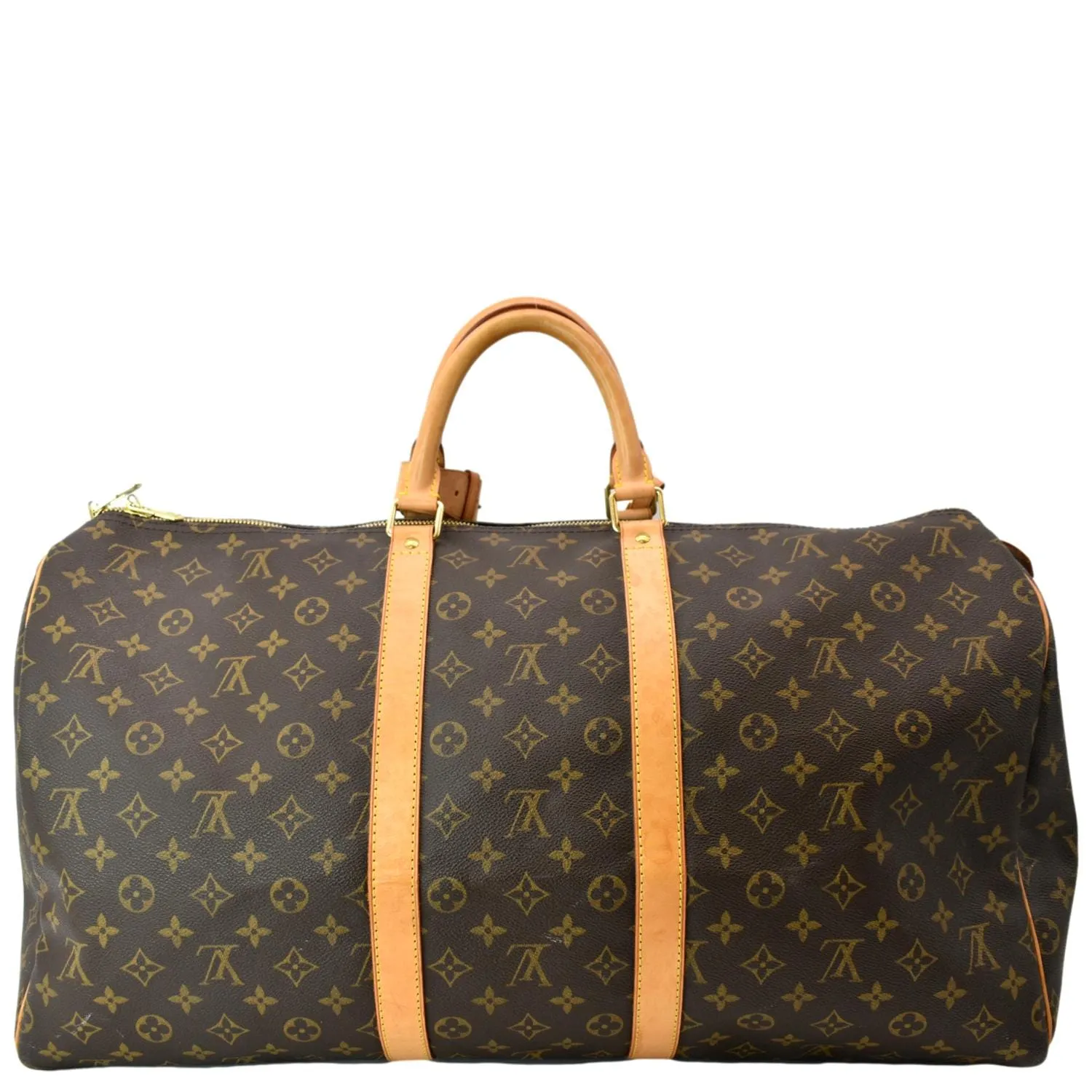 LOUIS VUITTON Keepall 55 Monogram Canvas Travel Bag Brown