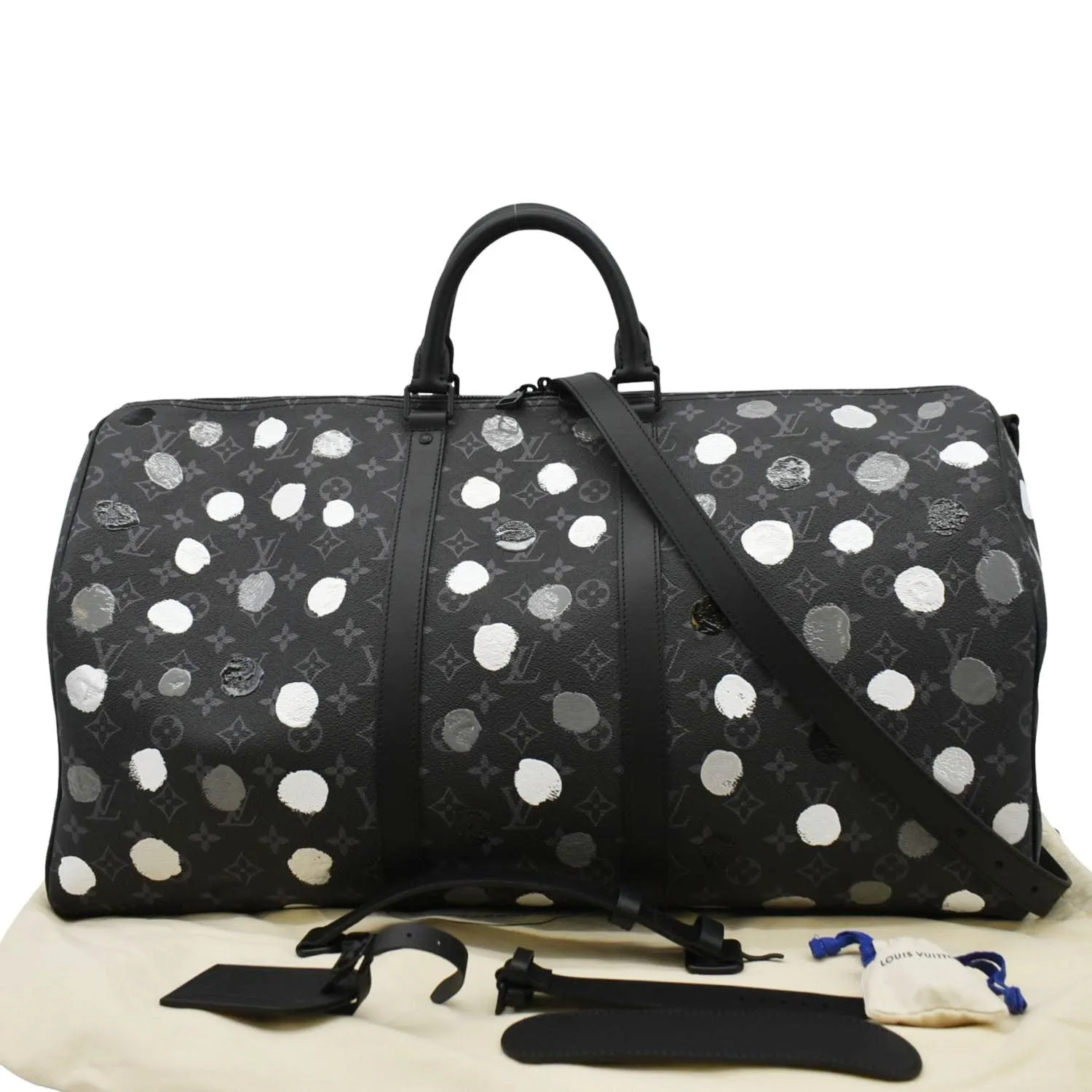 LOUIS VUITTON x YK Keepall 55 Bandouliere Monogram Eclipse Travel Bag Black