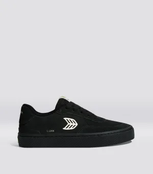 LUAN PRO All Black Suede Ivory Logo Sneaker Men