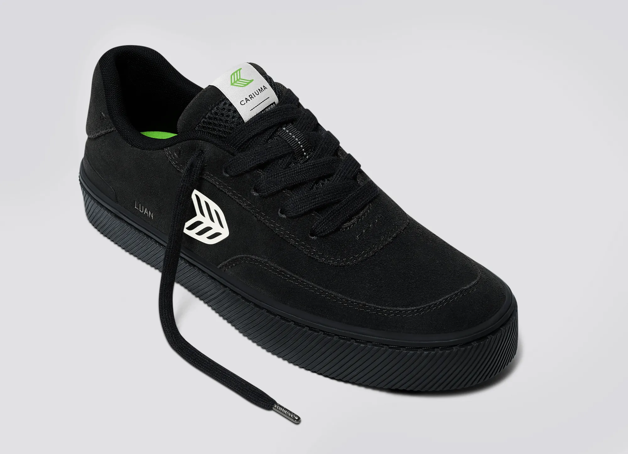LUAN PRO All Black Suede Ivory Logo Sneaker Men