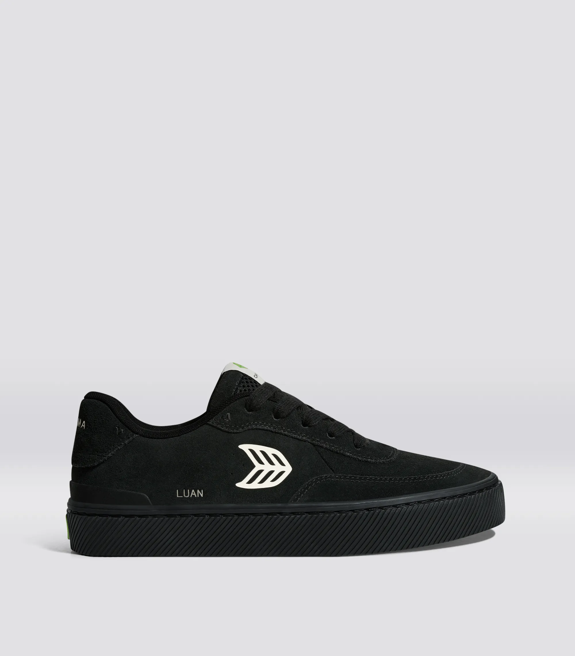 LUAN PRO All Black Suede Ivory Logo Sneaker Men