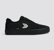 LUAN PRO All Black Suede Ivory Logo Sneaker Men