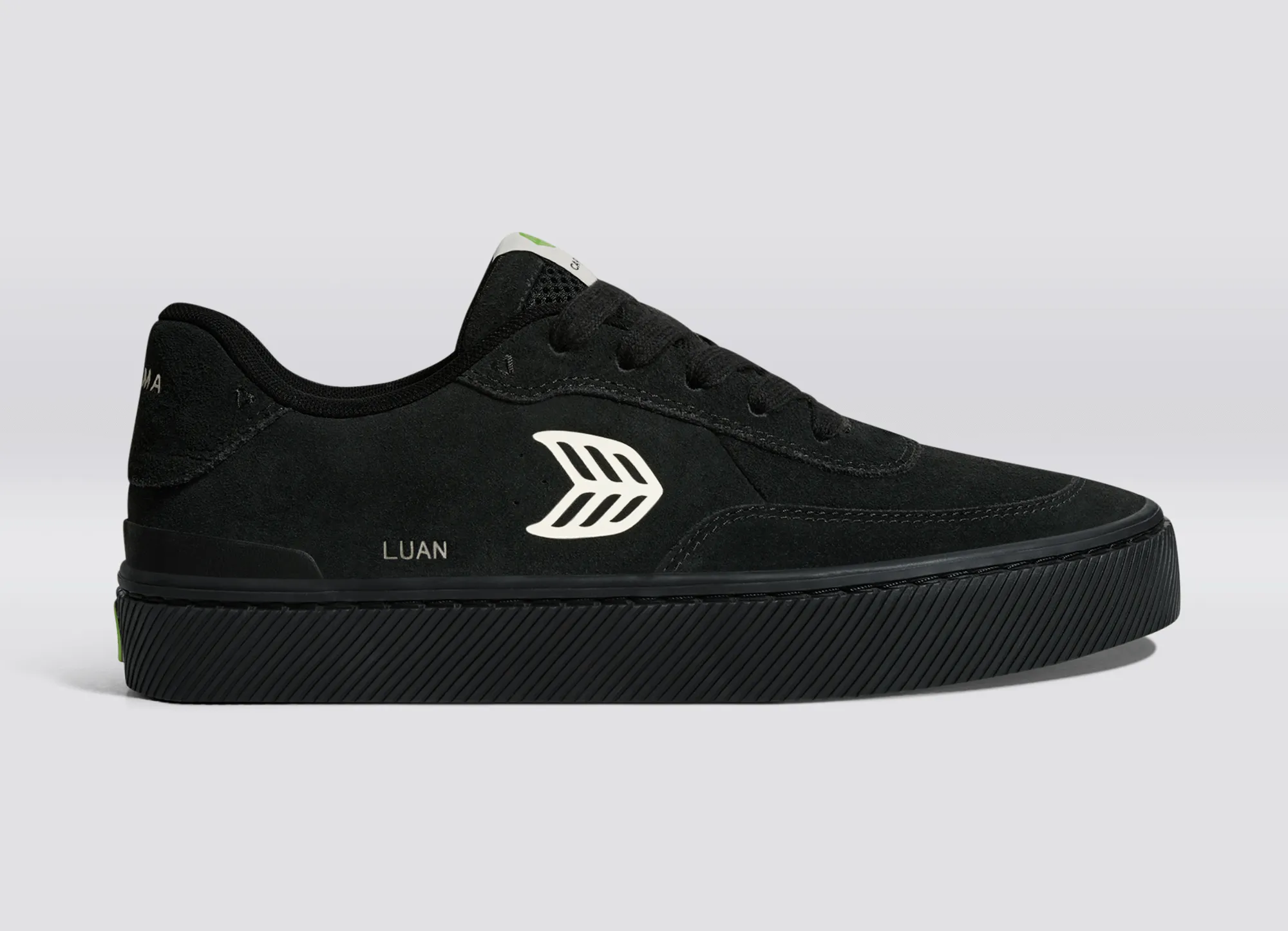 LUAN PRO All Black Suede Ivory Logo Sneaker Men