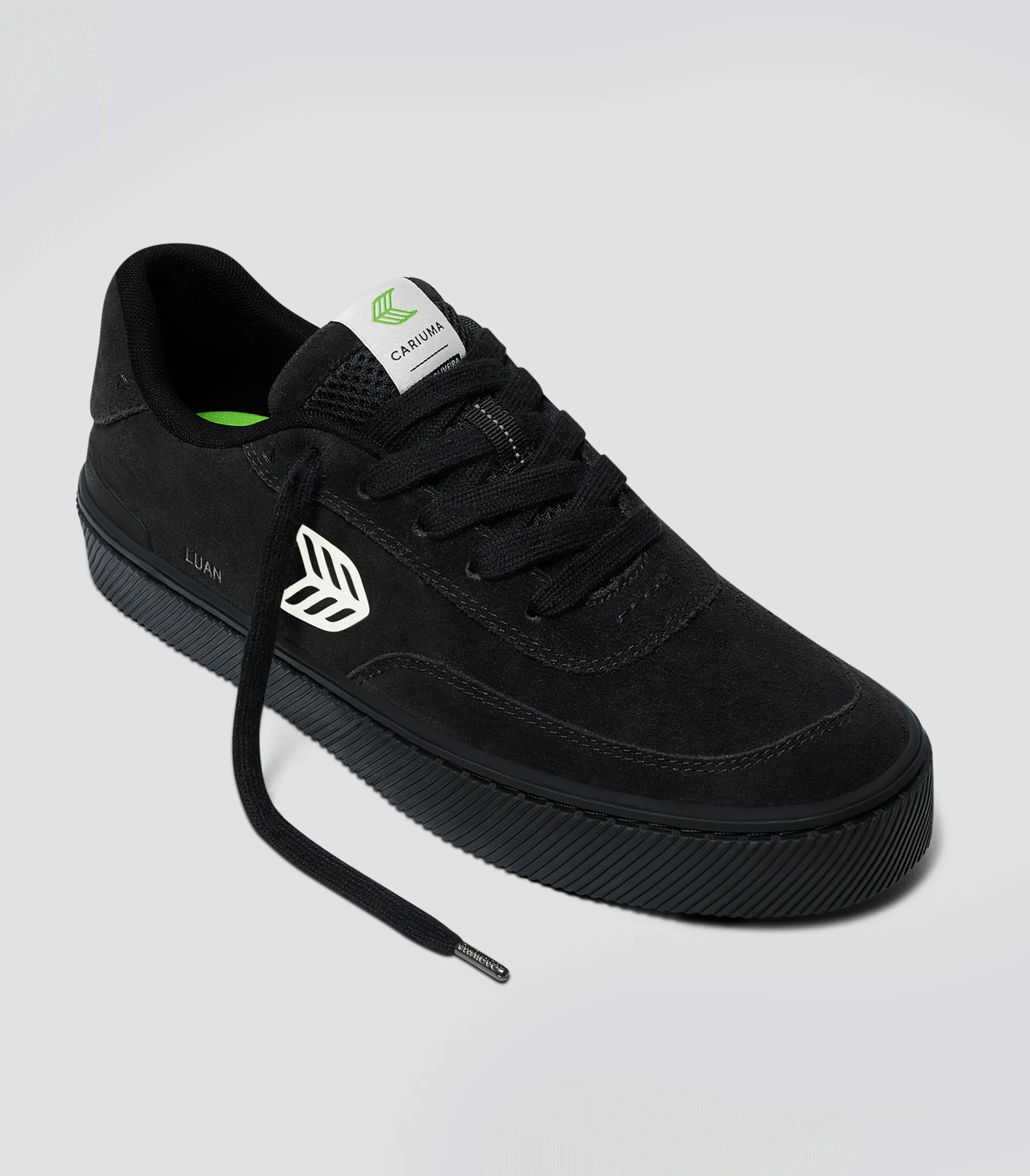 LUAN PRO All Black Suede Ivory Logo Sneaker Men