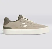 LUAN PRO Plaza Taupe Suede Ivory Logo Sneaker Women