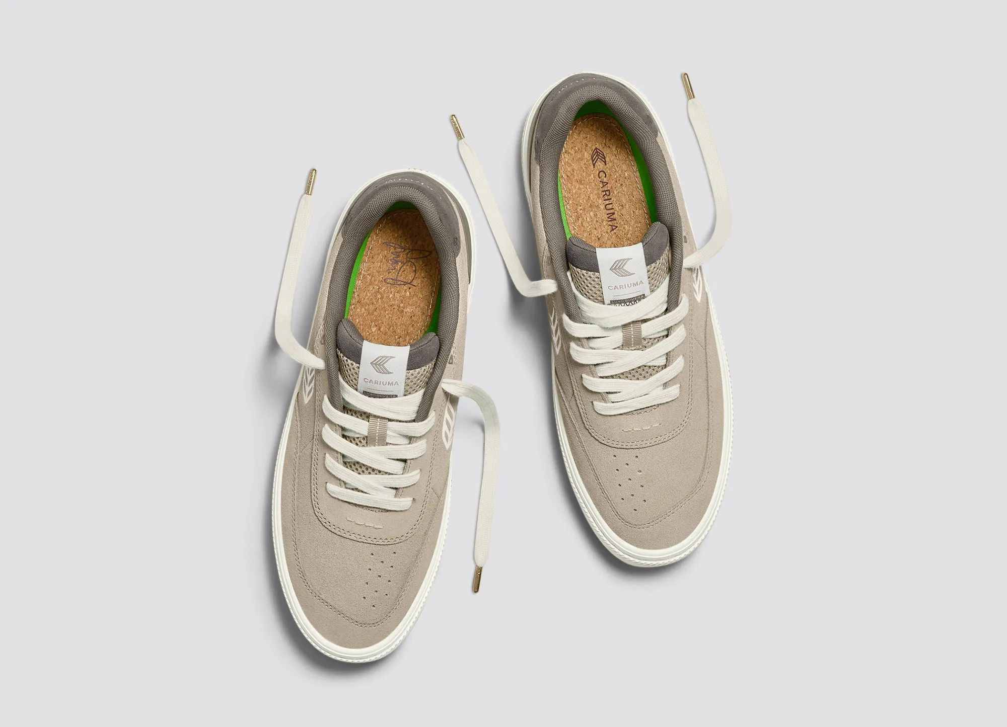 LUAN PRO Plaza Taupe Suede Ivory Logo Sneaker Women