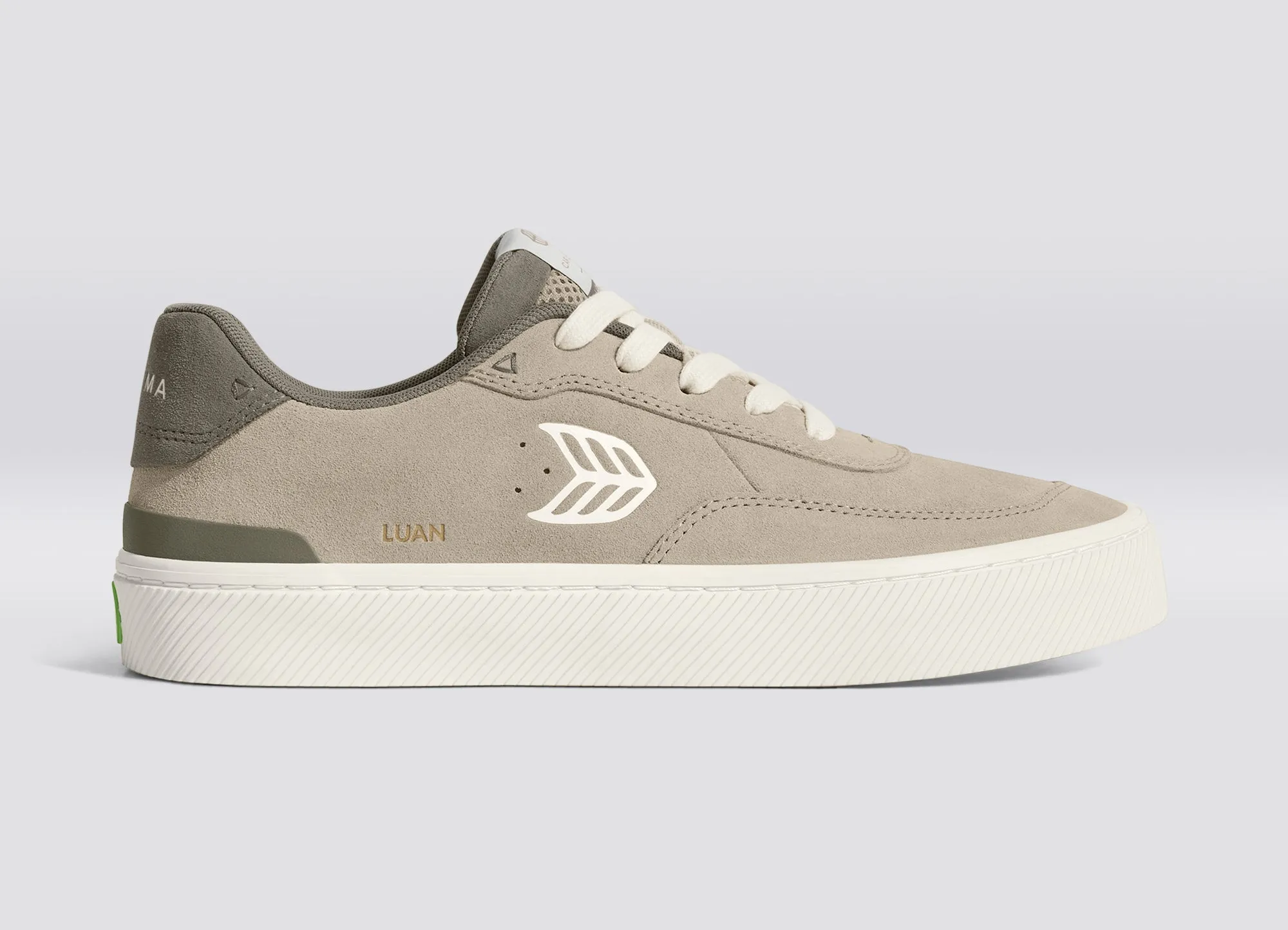 LUAN PRO Plaza Taupe Suede Ivory Logo Sneaker Women