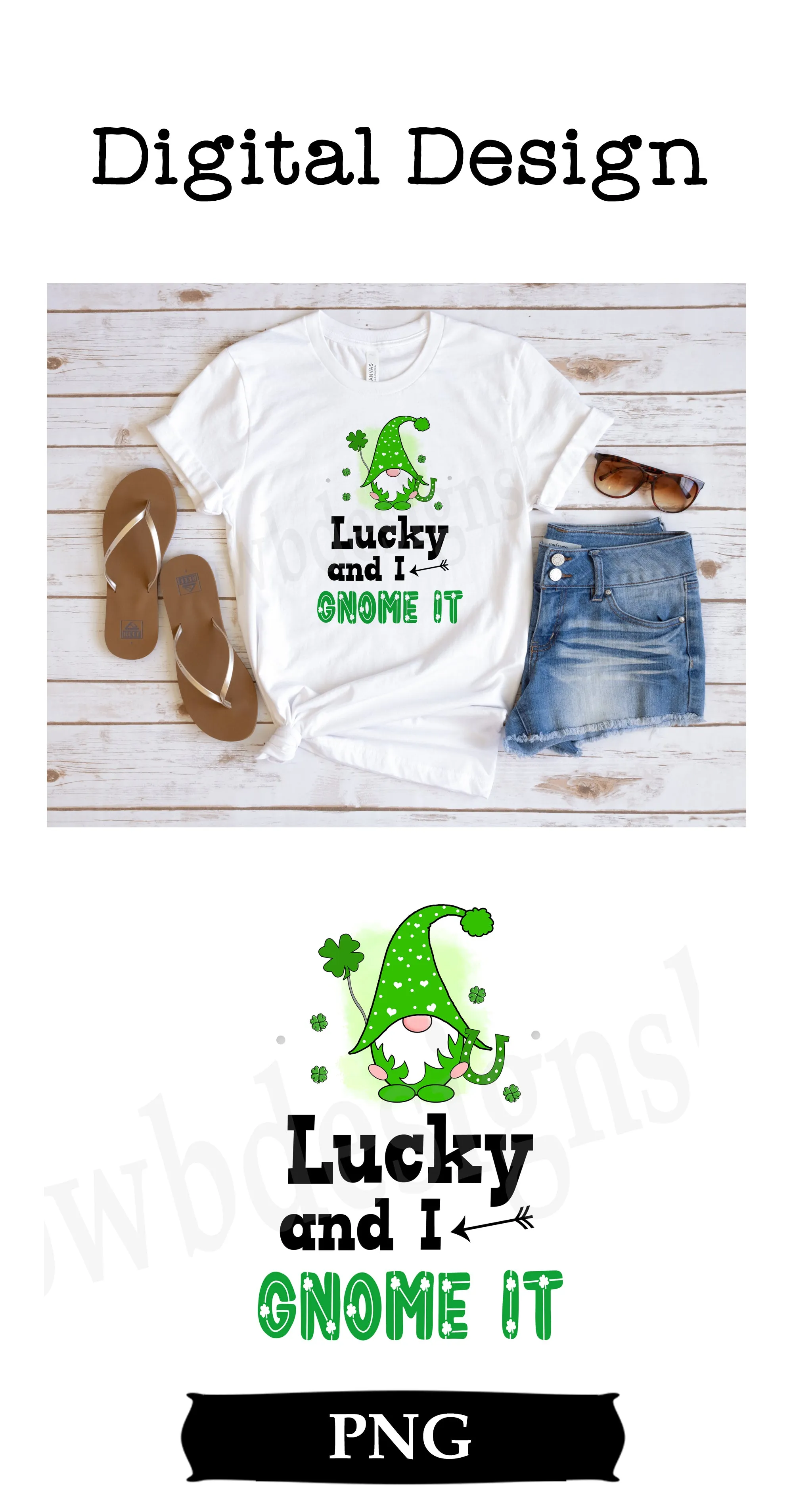 Lucky and I Gnome It St. Patrick's Day Digital Download