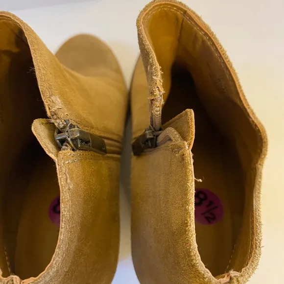 Lucky Brand Tan Suede Wedge Ankle Boot