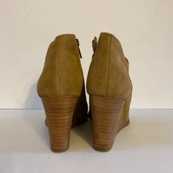 Lucky Brand Tan Suede Wedge Ankle Boot