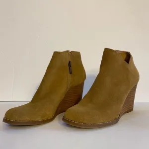 Lucky Brand Tan Suede Wedge Ankle Boot