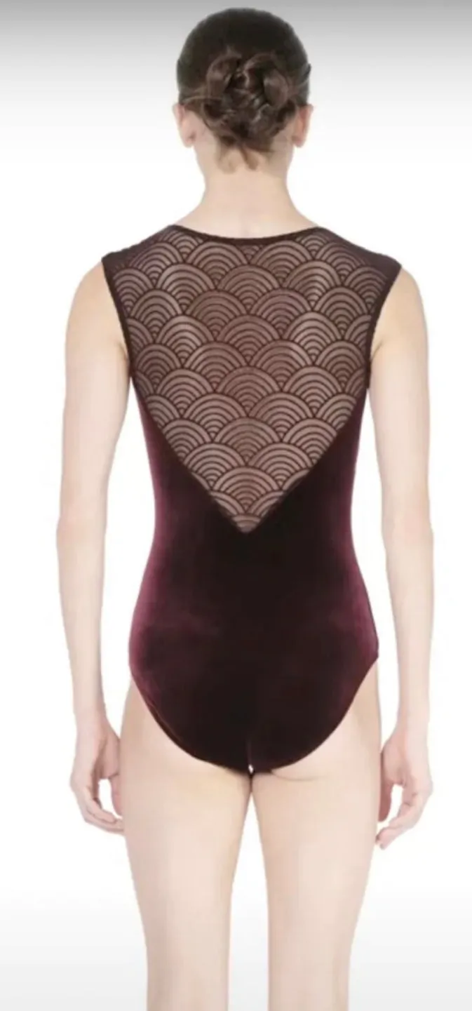 Lulli Burgundy Velvet Leotard