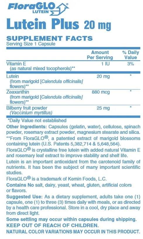 Lutein Plus 20 mg, caps