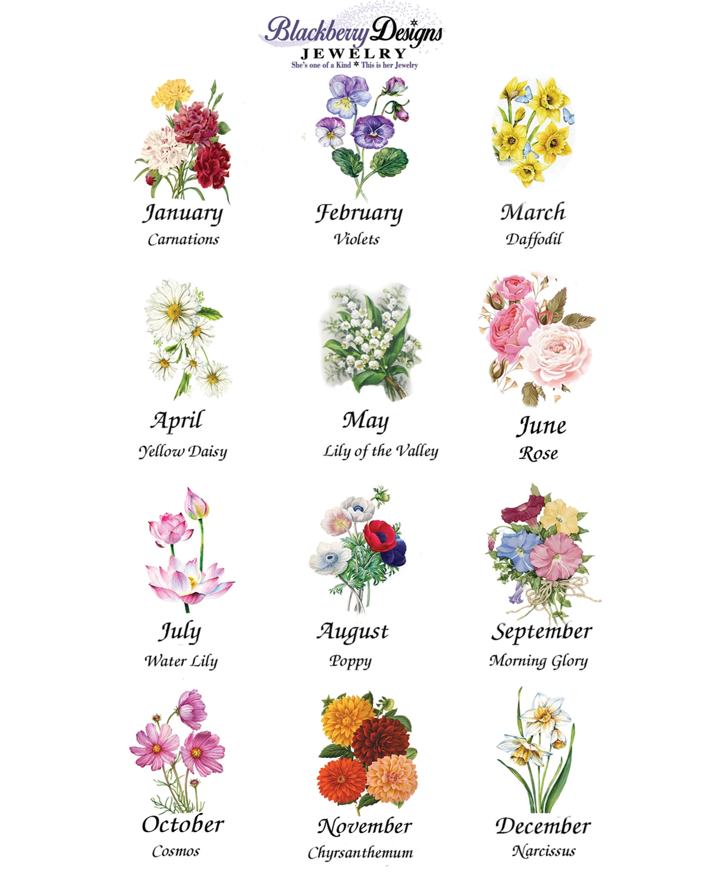 May Birthday Flower Necklace