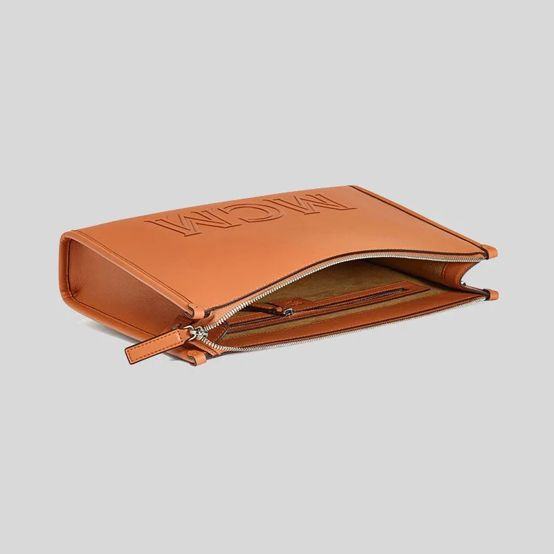 MCM Aren Crossbody Pouch in Spanish Calf Leather Cognac RS-MMRDATA03CO001