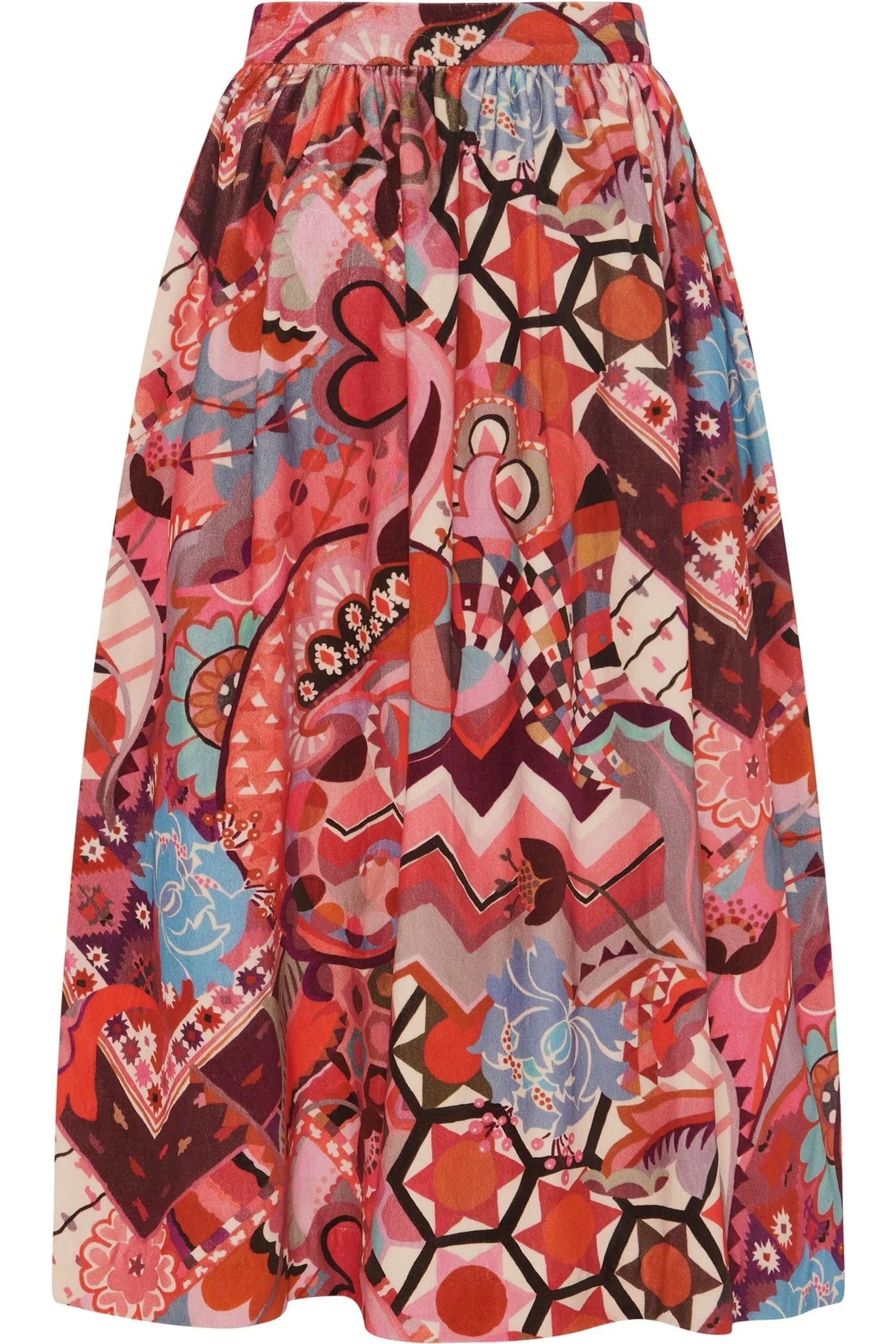 Megan Psychedelic Velvet Skirt