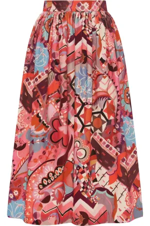 Megan Psychedelic Velvet Skirt