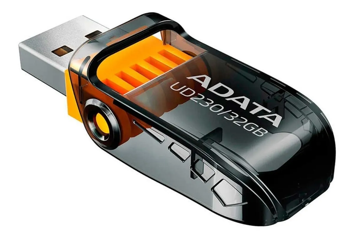 Memoria Usb Adata Ud230 32 Gb 2.0 Retractil Flash Negra