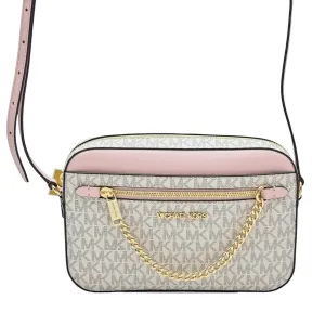 MICHAEL KORS Jet Set Logo Crossbody - Vanilla / Powder Blush New w/Tags