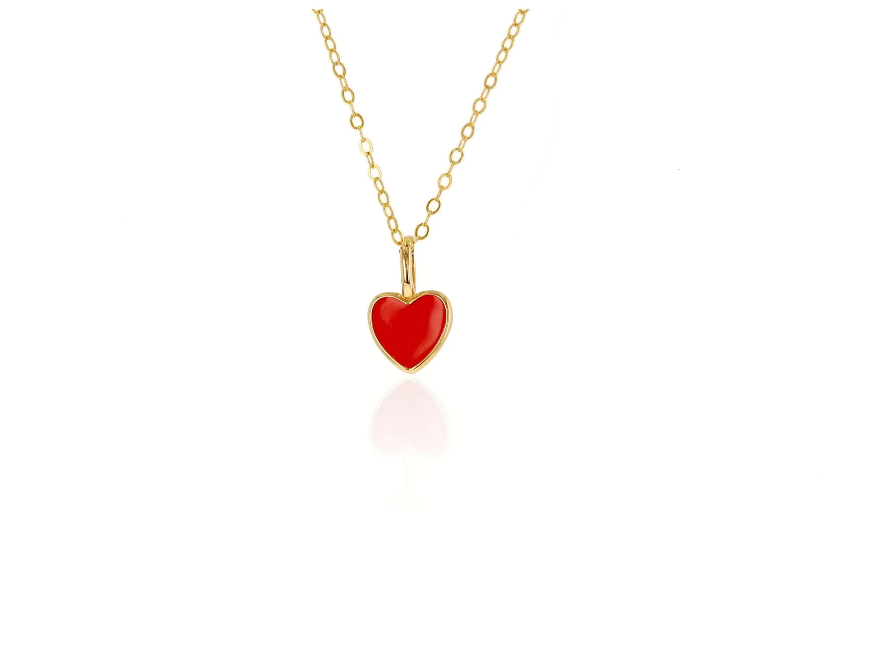 Mini Red Enamel Heart Charm