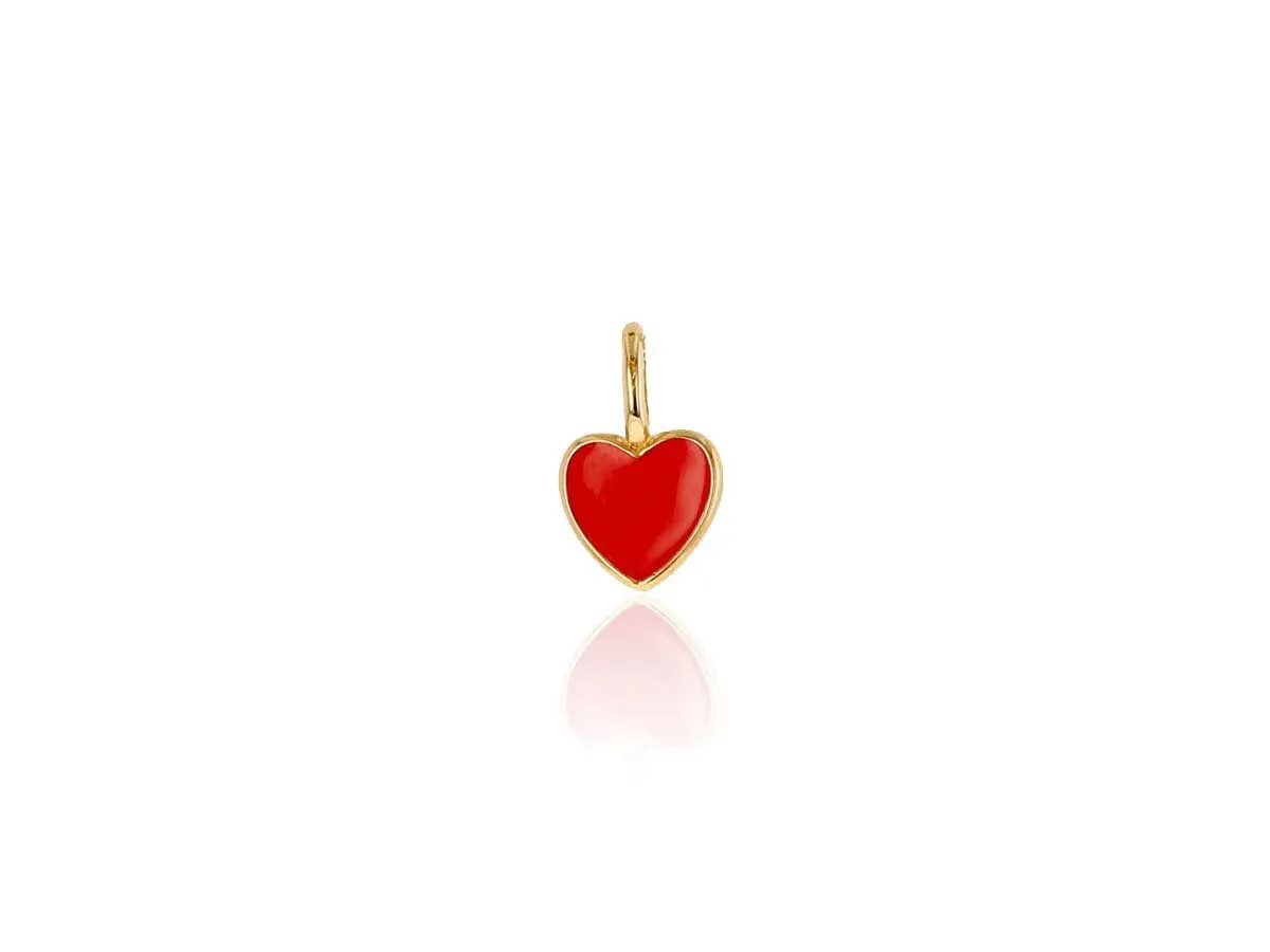 Mini Red Enamel Heart Charm