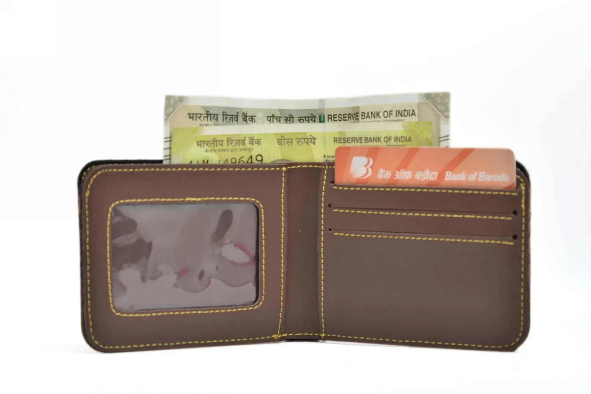 Minimal clutch & Men's Wallet & Personalised Couple Rainbow Classic WaterBottle - Brown