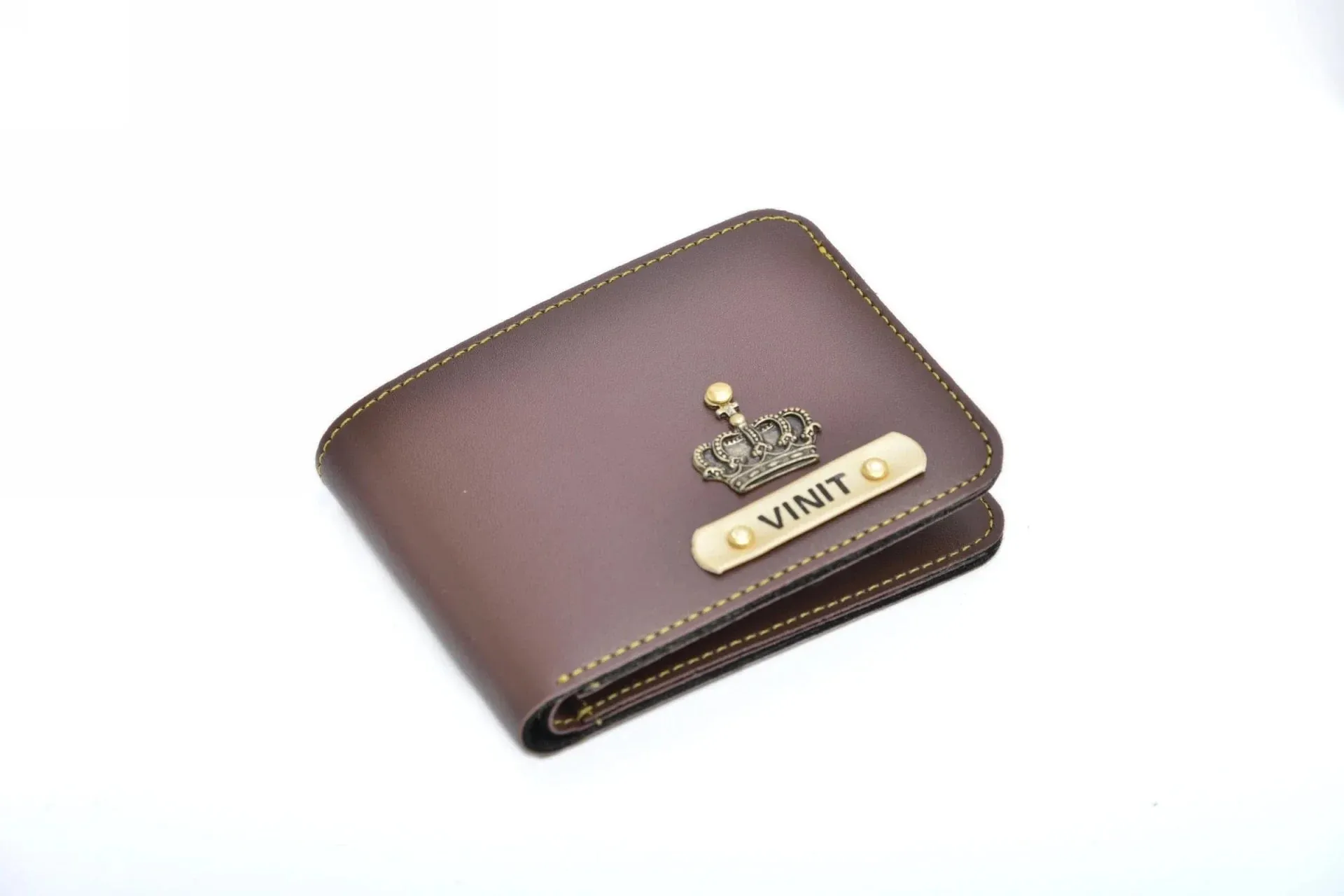 Minimal clutch & Men's Wallet & Personalised Couple Rainbow Classic WaterBottle - Brown