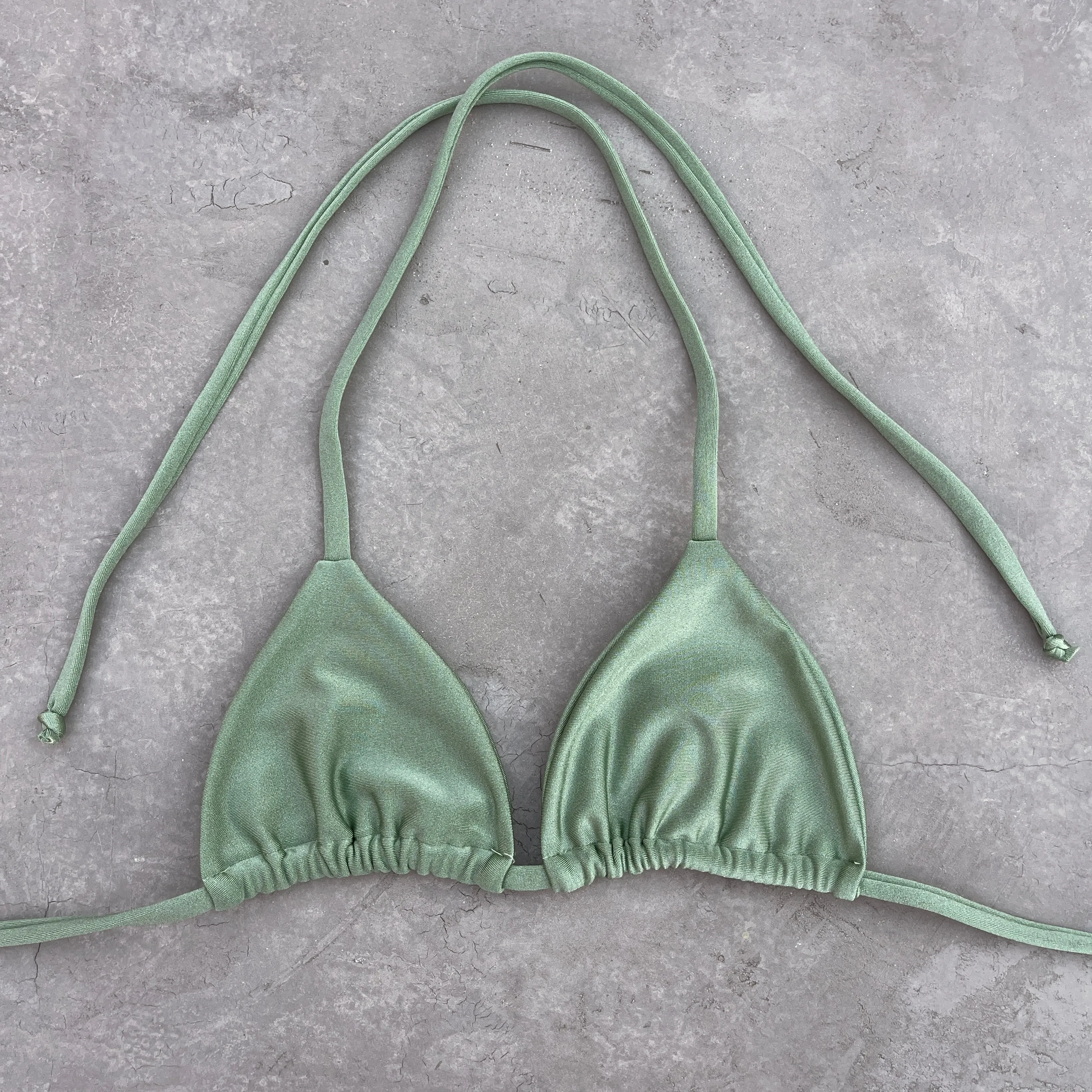 Minted Elegance Triangle Bikini Top