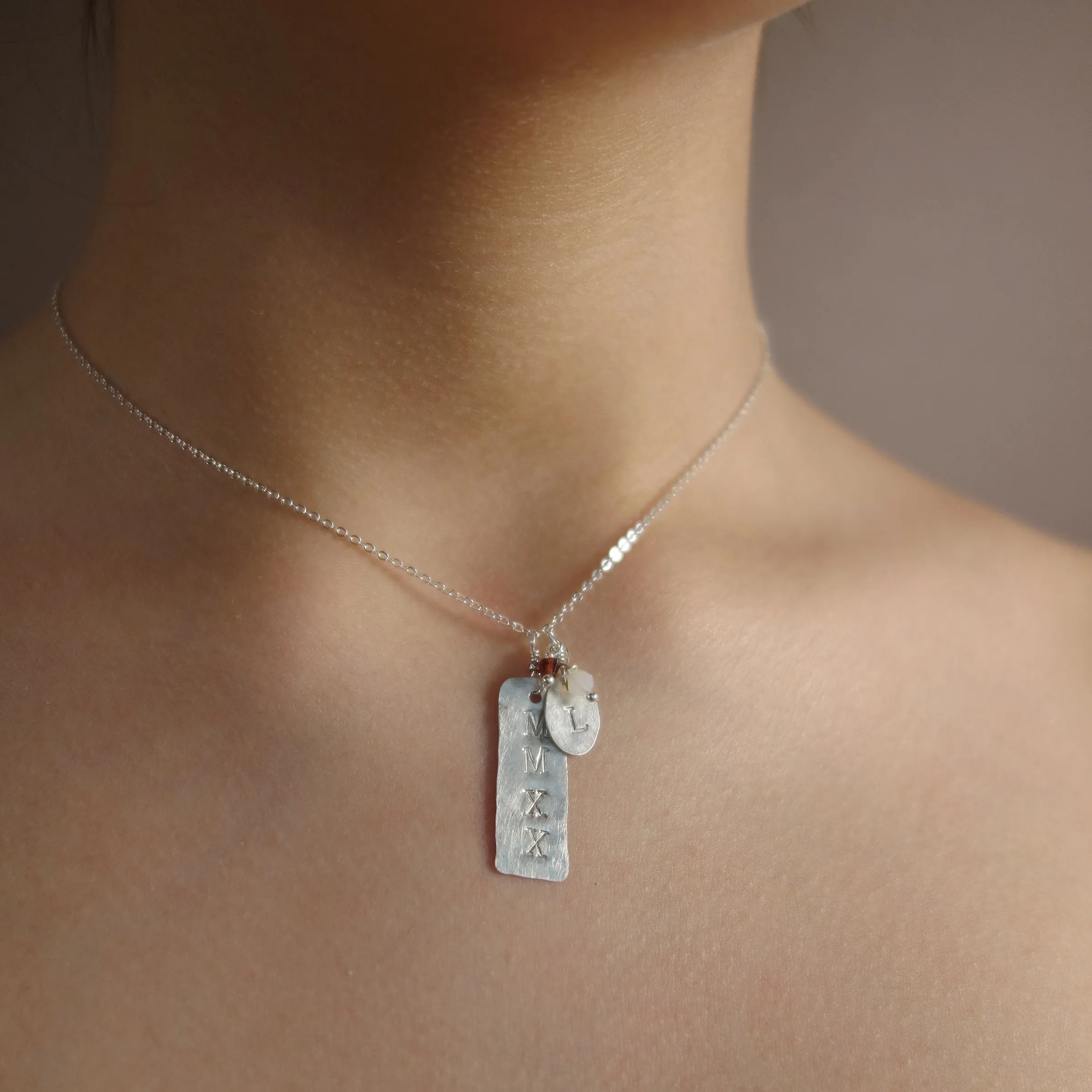 MMXXI   grad's initial, gemstones you choose (school colors)