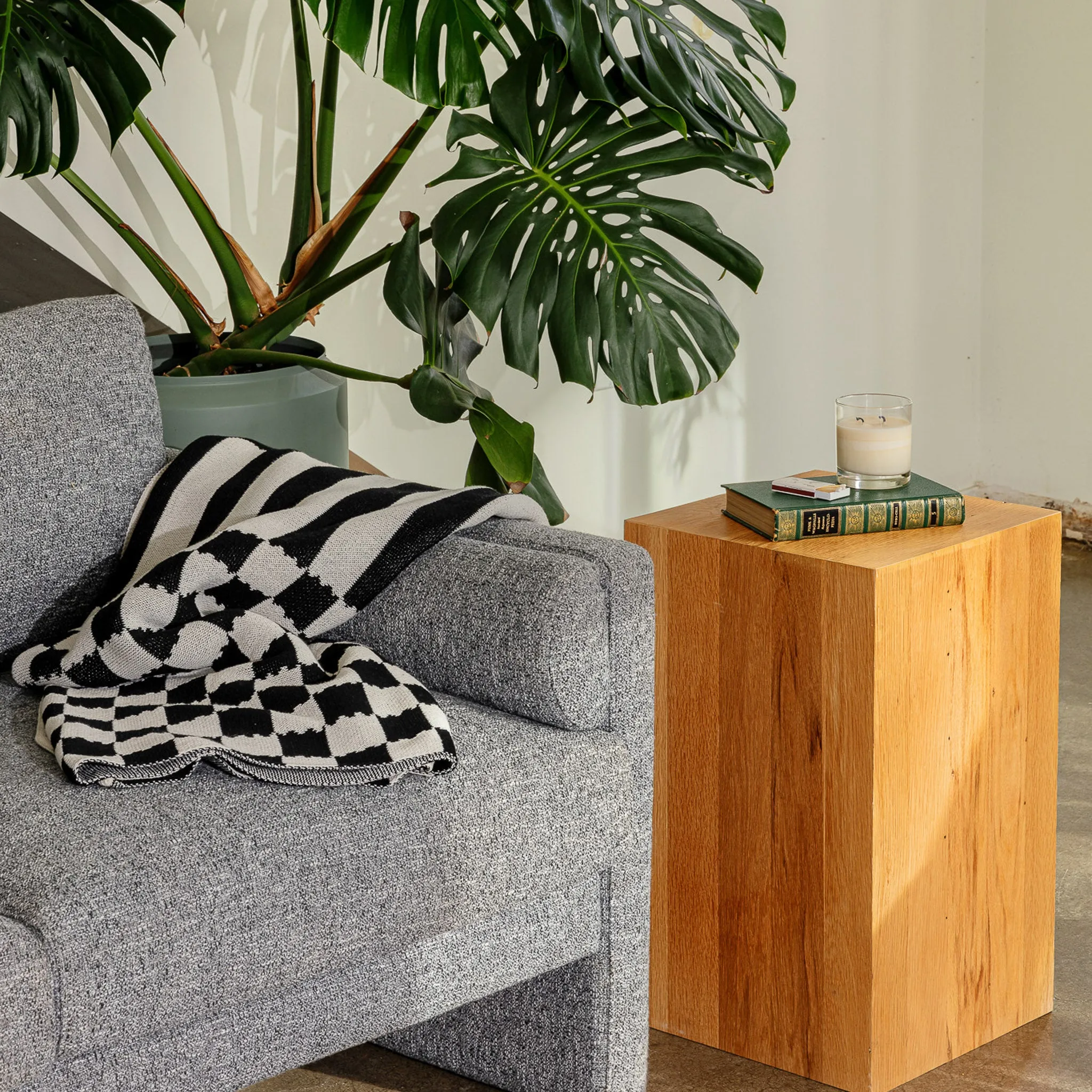 Modern Block End Table | Reclaimed Wood