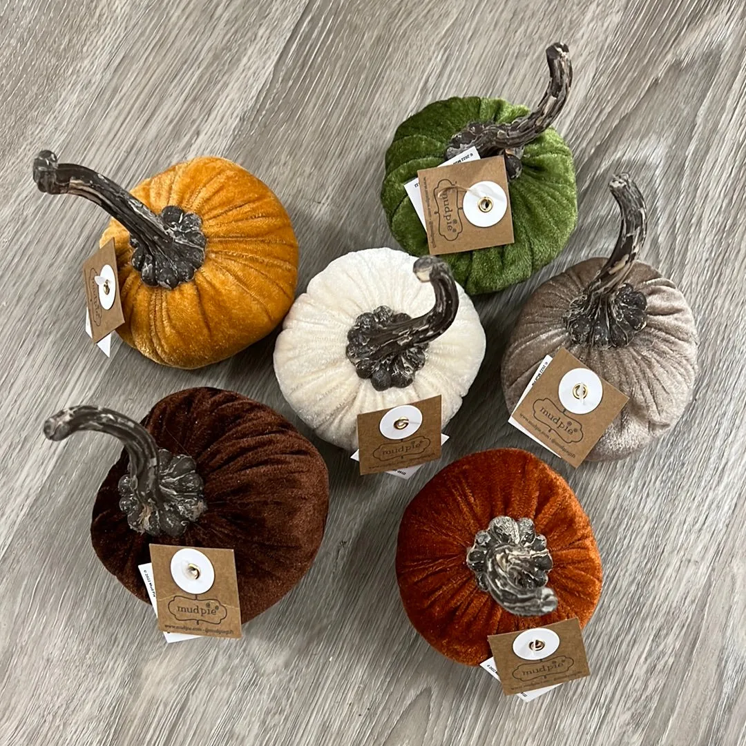 Mud Pie Decorative Velvet Pumpkin Filler