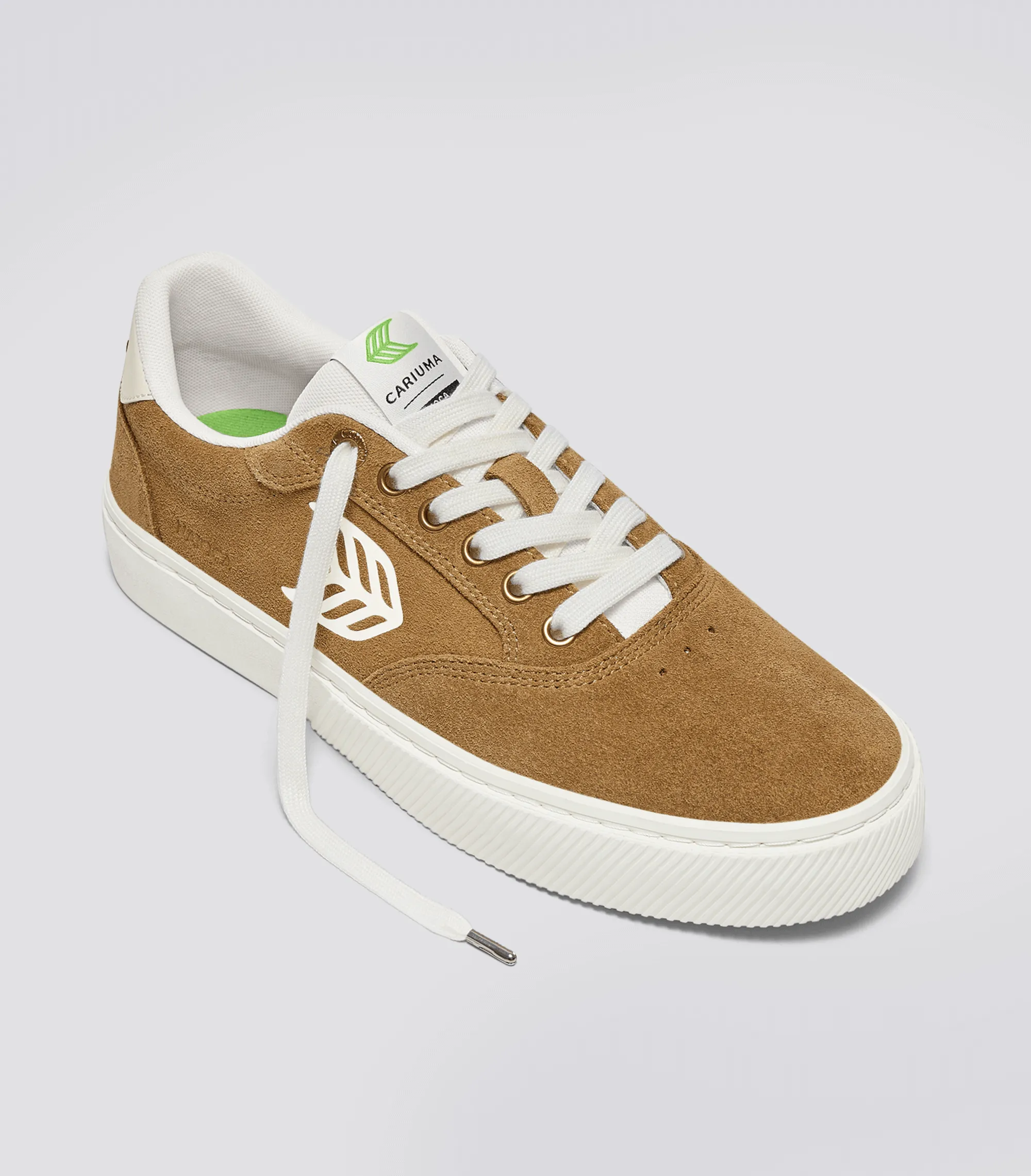 NAIOCA Camel Suede Ivory Logo Sneaker Men