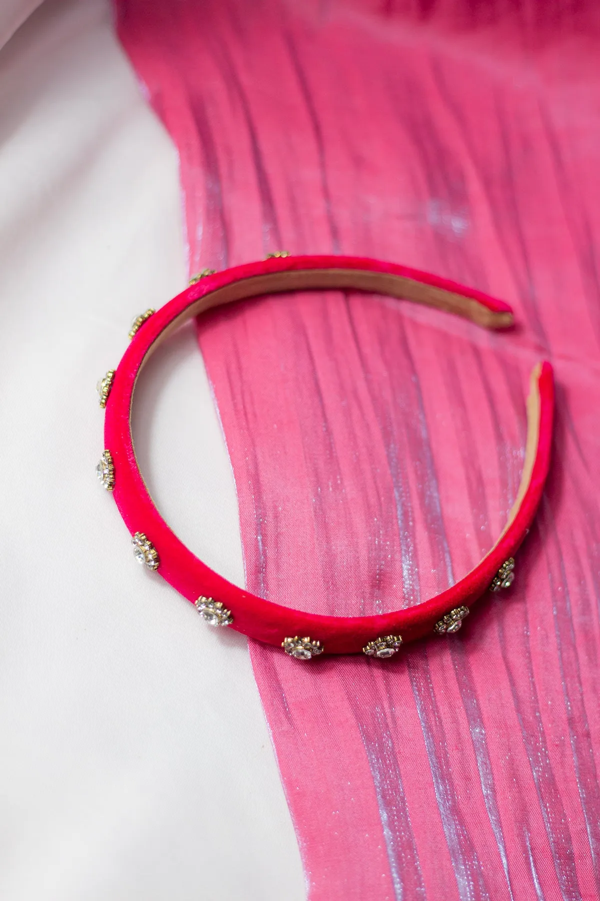 Narrow Velvet Gem Headband