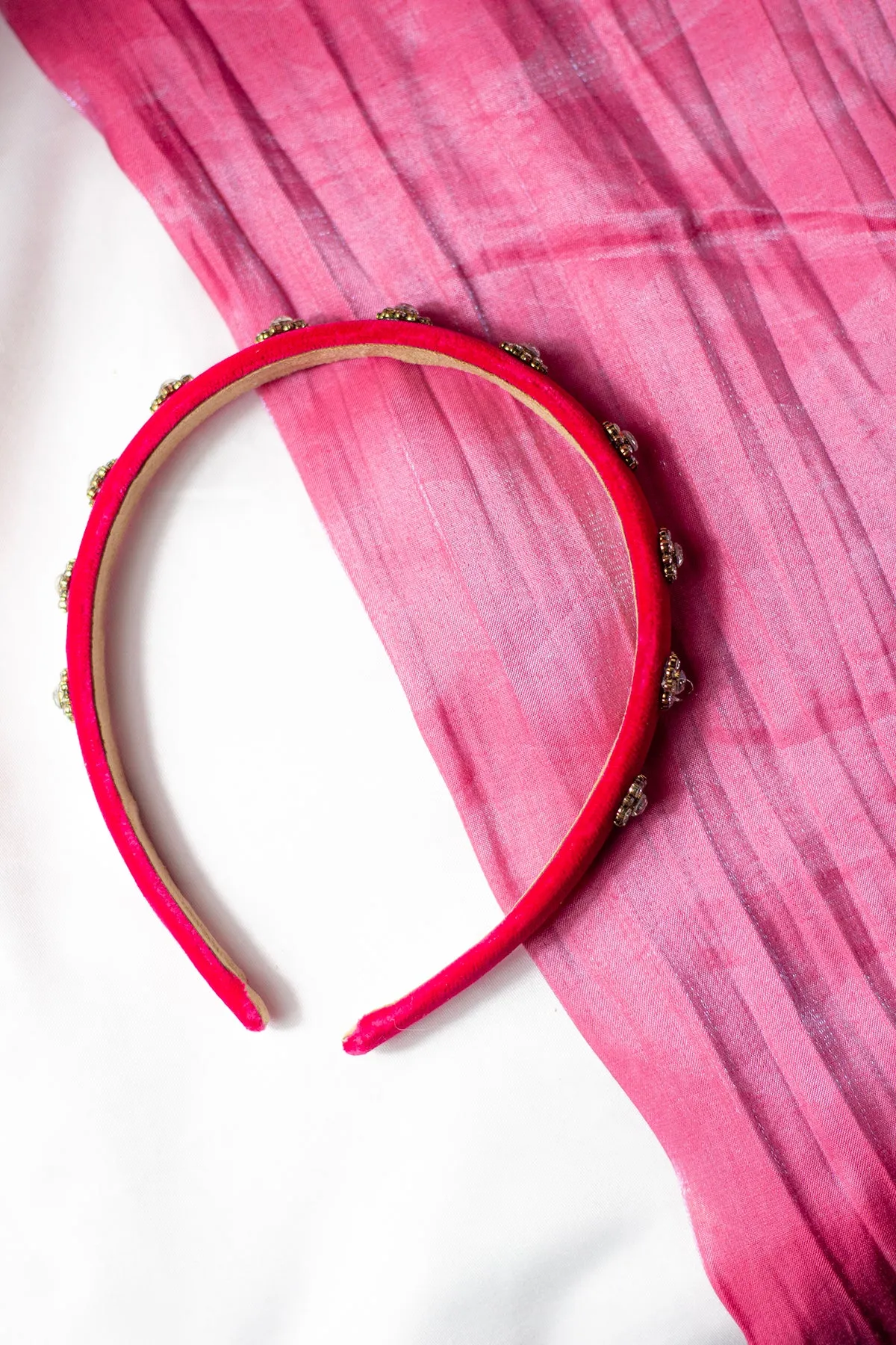 Narrow Velvet Gem Headband